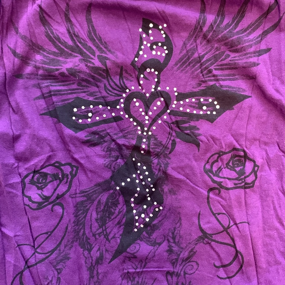 Purple Graphic Women's Top - Picture 4 of 6